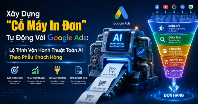 Xây Dựng "Cỗ Máy In Đơn" Tự Động Với Google Ads: Lộ Trình Vận Hành Thuật Toán AI Theo Phễu Khách Hàng